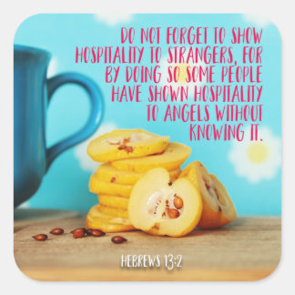 Sticker Carré Montrez l'hospitalité aux étrangers