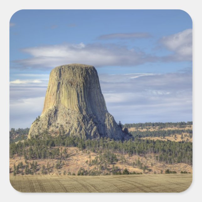 Sticker Carré Monument national de Devils Tower (Devant)