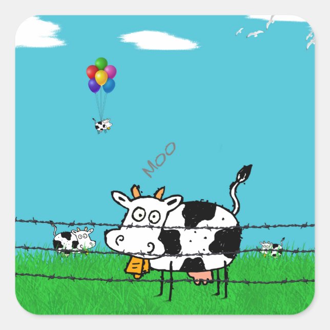 Sticker Carré Moo (Devant)