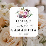 Sticker Carré Moody & Rustic Bourgogne Watercolor Flowers & Berr<br><div class="desc">L'invitation Moody & Rustic Burgundy Floral est une invitation magnifiquement conçue qui présente une palette de couleurs bordeaux foncé et riche avec des accents floraux complexes. L'ensemble est à la fois sobre et rustique, ce qui le rend parfait pour de nombreuses occasions, y compris des mariages, des anniversaires et d'autres...</div>