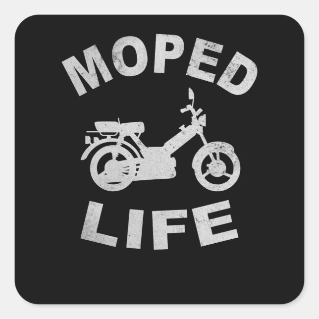 Sticker Carré Moped Life Moped Lovers Mofafaher Mofa (Devant)