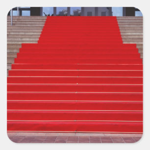 Sticker Carré moquette rouge