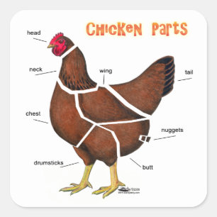 Sticker Carré Morceaux de poulet