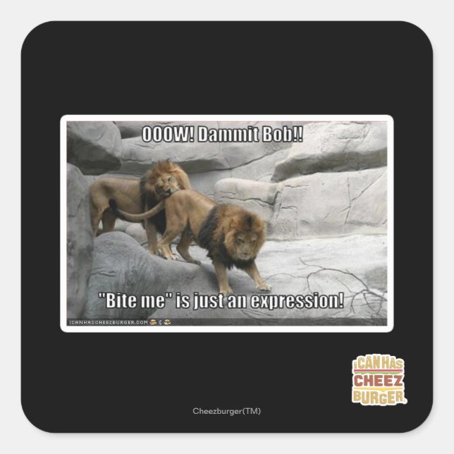 Sticker Carré Mordez-moi est juste une expression ! (Devant)