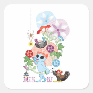 STICKER CARRÉ MORNING GREY ALIEN