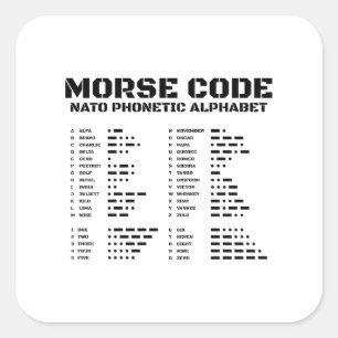 Sticker Carré Morse Code & OTAN Phonetic Alphabet Edition Unique