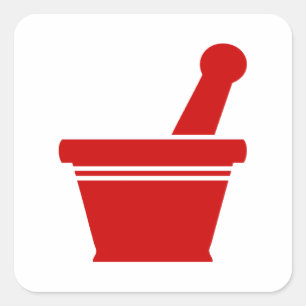 Sticker Carré Mortier et pilon