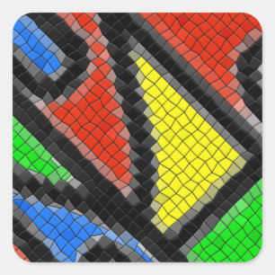 Sticker Carré Mosaïque artisanale, art moderne.