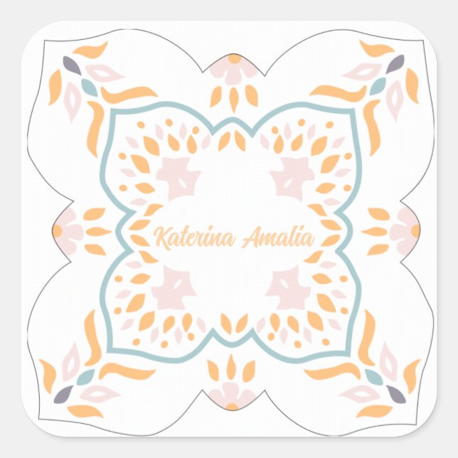 Sticker Carré Mosaïque balnéaire (Devant)