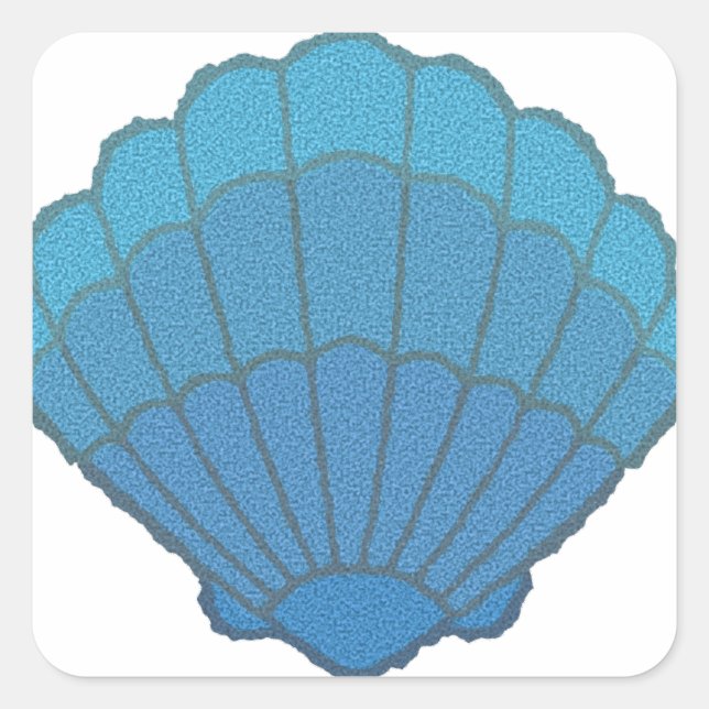 Sticker Carré Mosaïque Blue Seashell (Devant)
