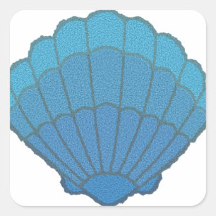 Sticker Carré Mosaïque Blue Seashell