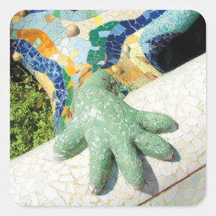 Sticker Carré Mosaïque de main de Gaudi