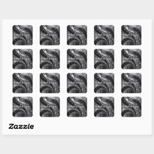 Sticker Carré Mosaïque liquide chrome argent