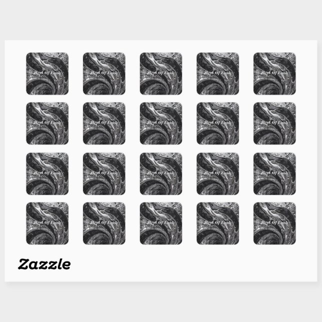 Sticker Carré Mosaïque liquide chrome argent (Feuille)