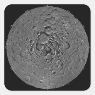 Sticker Carré Mosaïque lunaire de la région polaire nord du m