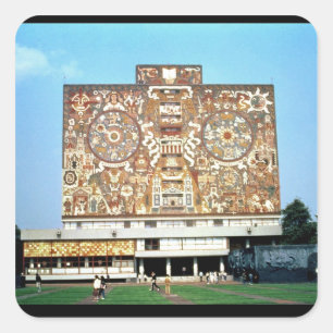 Sticker Carré Mosaïque murale sur la façade de la Bibliothèque c