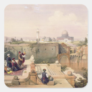 Sticker Carré Mosquée d'Omar montrant le Site du Temple