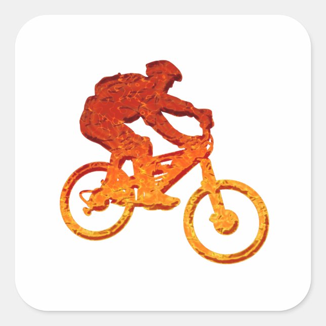 Sticker Carré Motard de feu (Devant)