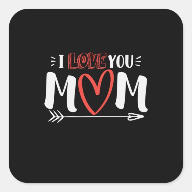 Sticker Carré Mother art I Love You Maman (Devant)
