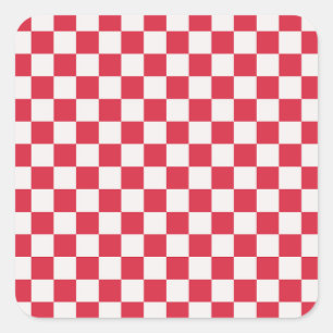 Sticker Carré Motif à damier de cranberry fizz