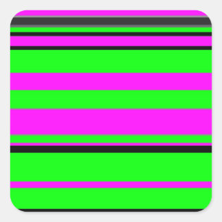Sticker Carré Motif à rayures couleur noir rose chaud