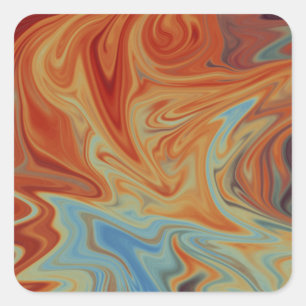 Sticker Carré Motif abstrait fluide