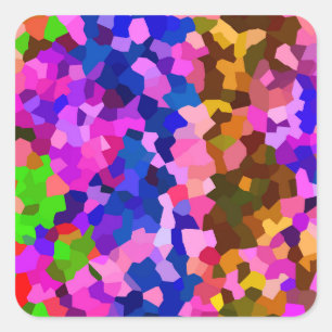 Sticker Carré Motif Abstrait Iridescendant