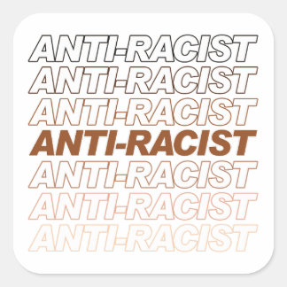 Sticker Carré Motif anti-raciste