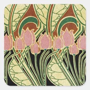 Sticker Carré Motif Art Nouveau #1