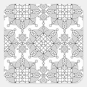 Sticker Carré Motif artistique tribal inspiré
