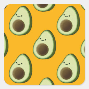 Sticker Carré Motif Avocado
