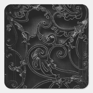 Sticker Carré Motif baroque gothique noir