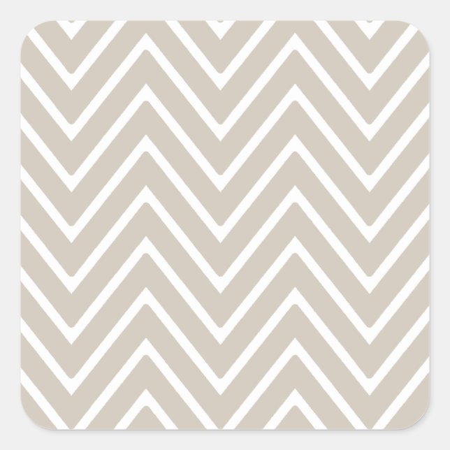 Sticker Carré Motif beige et blanc Chevron 2 (Devant)