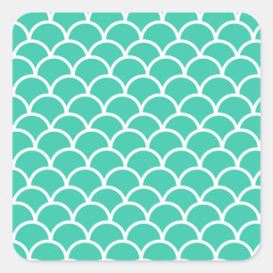 Sticker Carré Motif bleu d'échelle de poissons d'Aqua