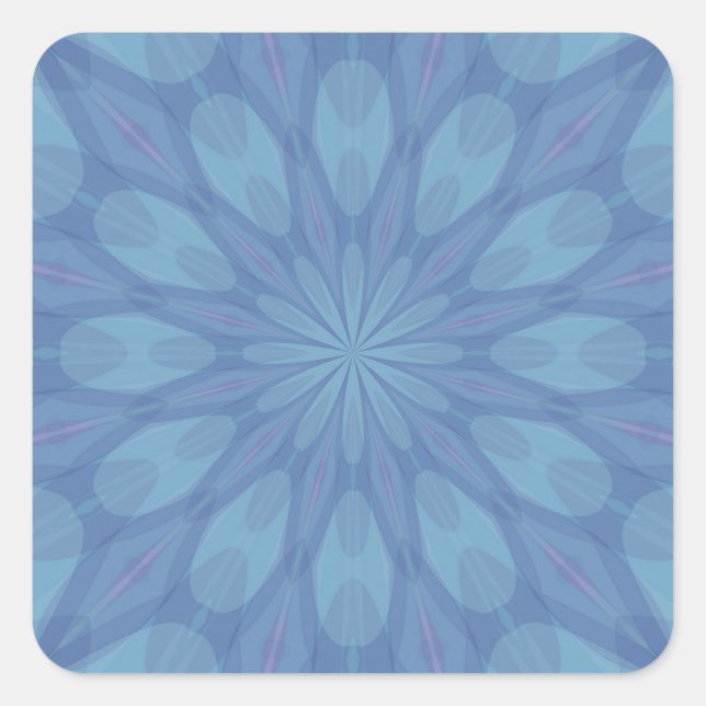 Sticker Carré Motif bleu et turquoise 2 (Devant)