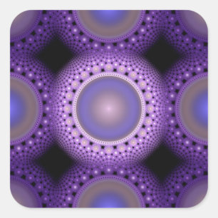 Sticker Carré Motif bleu fractal de Noël