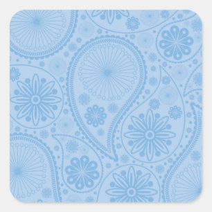 Sticker Carré Motif bleu paisley