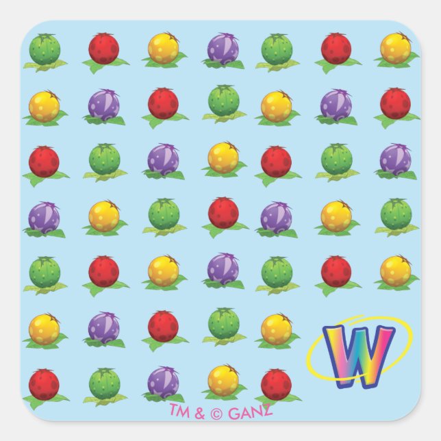 Sticker Carré Motif Blue Berry (Devant)