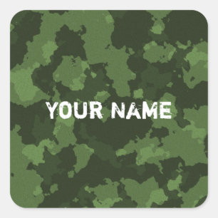 Sticker Carré Motif Camouflage vert de l'armée