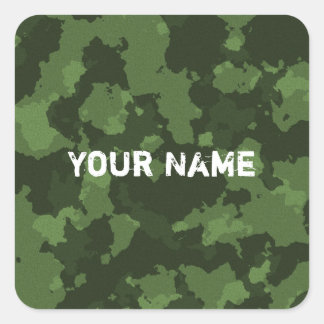 Sticker Carré Motif Camouflage vert de l'armée