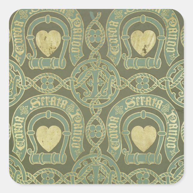 Sticker Carré Motif cardiaque ecclesiastical fond d'écran design (Devant)