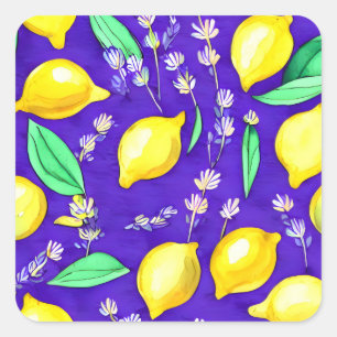 Sticker Carré Motif citron