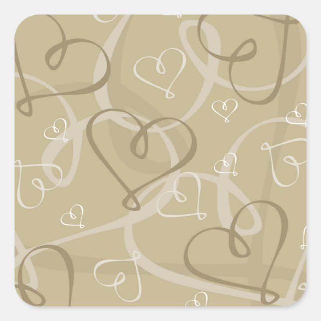 Sticker Carré Motif coeur d'or (Devant)