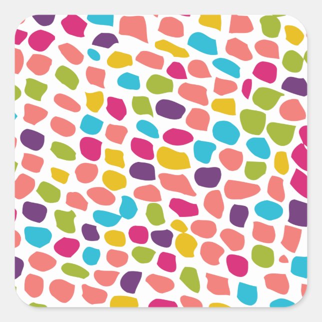 Sticker Carré motif coloré (Devant)