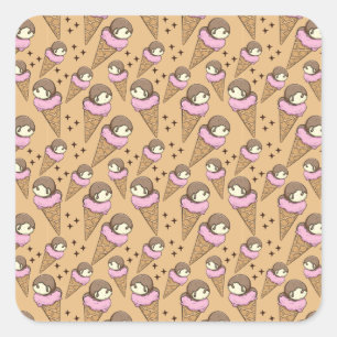 Sticker Carré Motif crème glacée motif Lollies lollipop 27