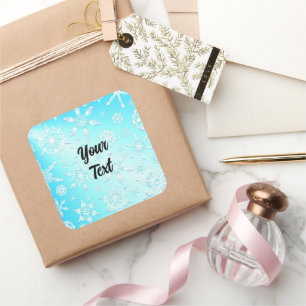 Sticker Carré Motif Crystal Snowflakes