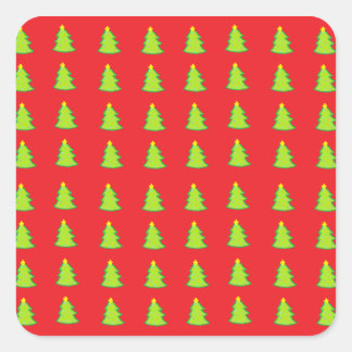 Sticker Carré Motif d'arbre de Noël
