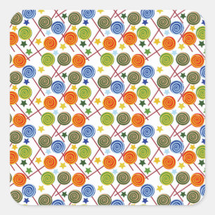 Sticker Carré Motif de bonbons motif Lollies lollipop 61