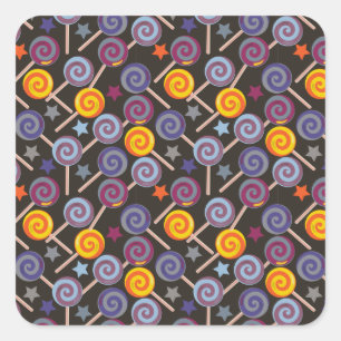 Sticker Carré Motif de bonbons motif Lollies lollipop 9