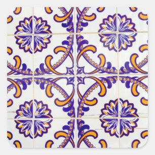 Sticker Carré Motif de carreaux de près, Portugal